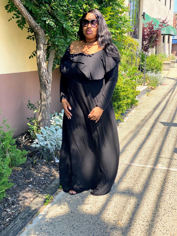 Black Off The Shoulder Maxi Dress