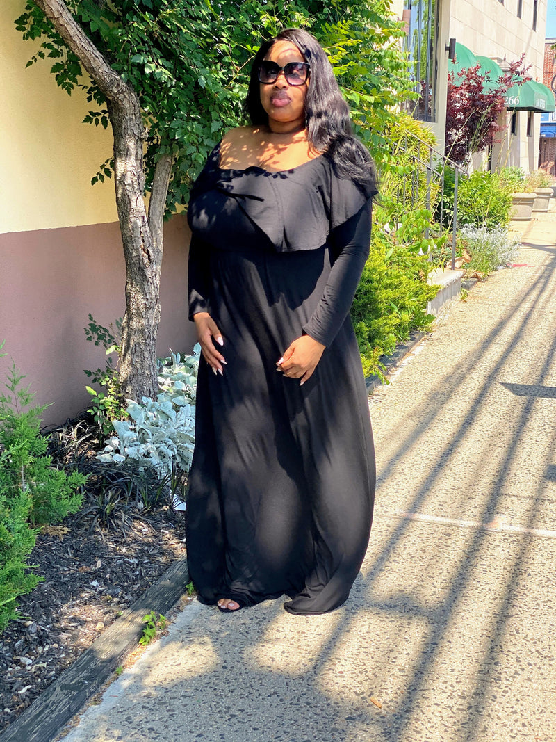 Black Off The Shoulder Maxi Dress