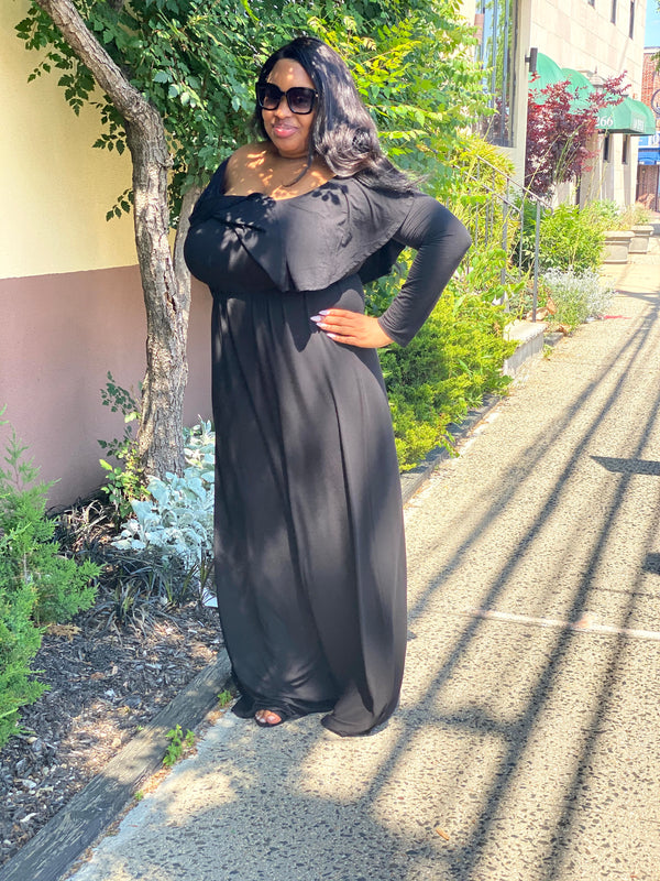 Black Off The Shoulder Maxi Dress