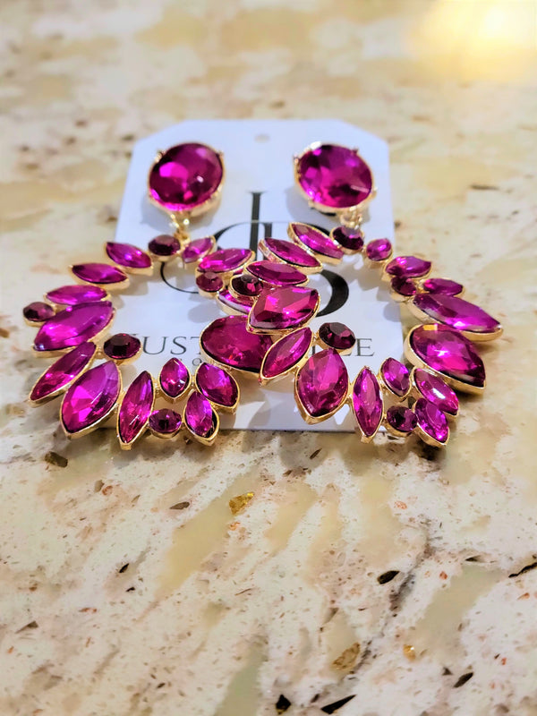Fuchsia Oval Earrings