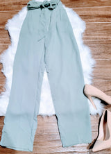 Seafoam green high waisted pants - FINAL SALE